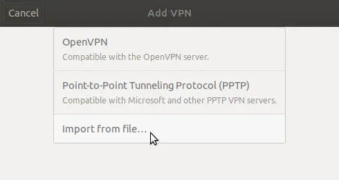 Create new VPN from file